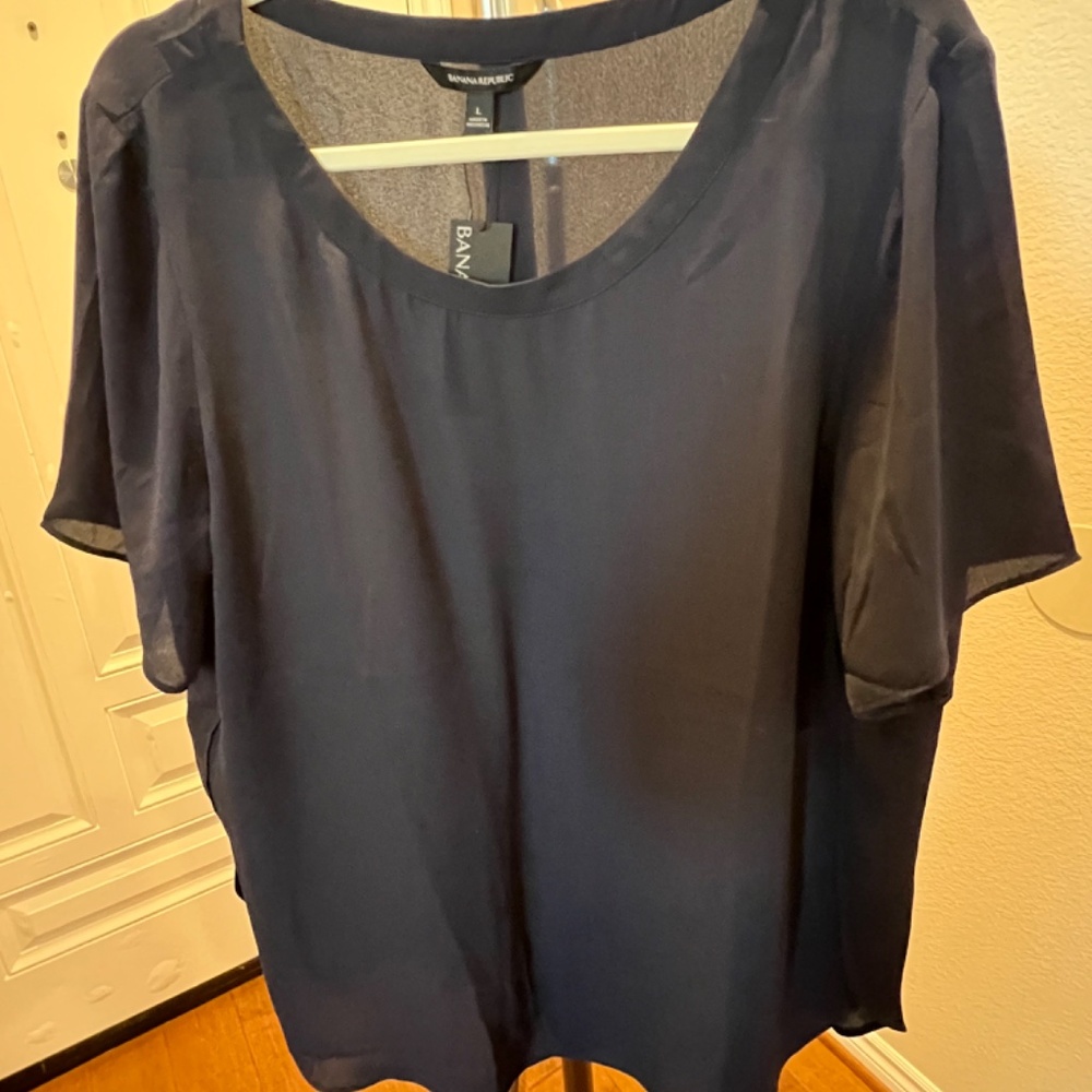 Banana Republic Women's Top, Color Navy, Size Large